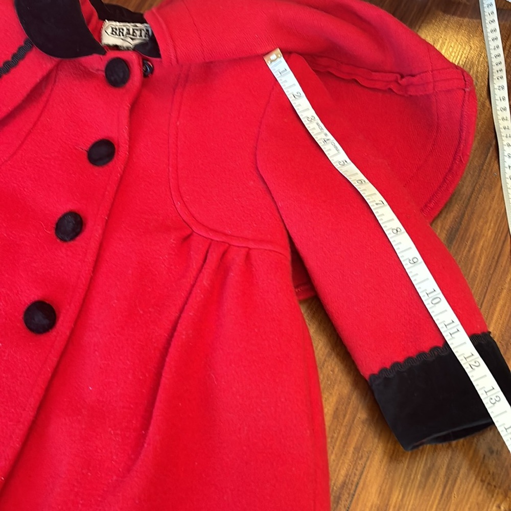 Little Girls Red/black Coat - Picture 5 of 8